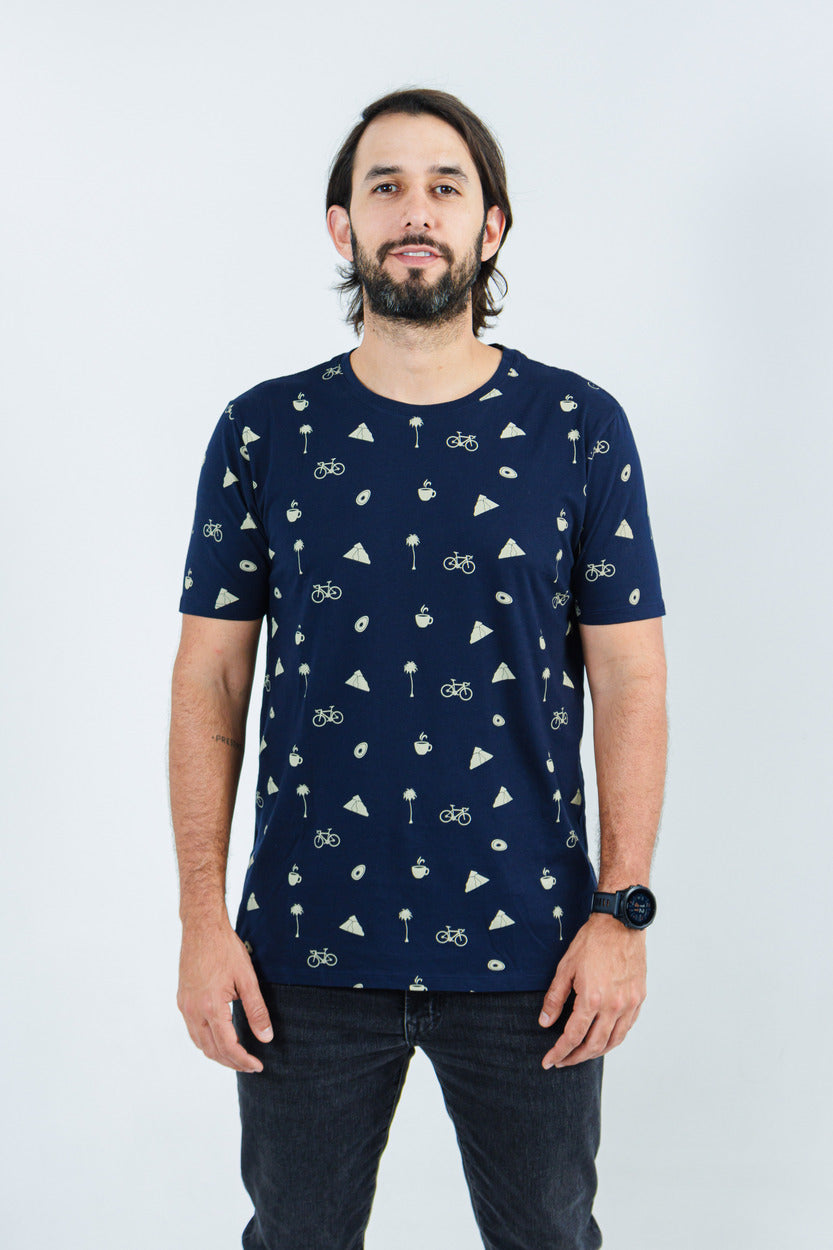 Camiseta Hombre de Ciclismo Miniprint | Inspirada en la Esencia de Colombia