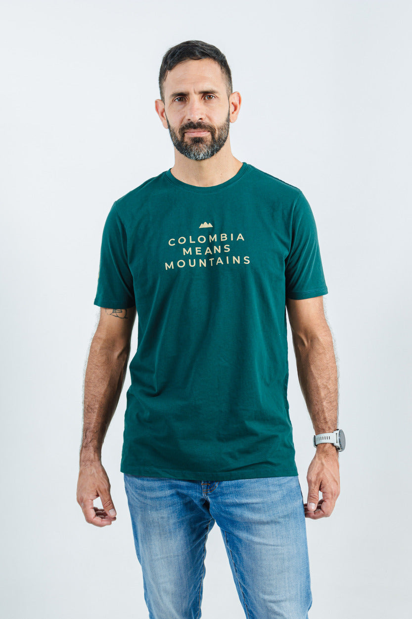 Camiseta Hombre Colombia Means Mountain | Homenaje a los Puertos de Montaña de Colombia