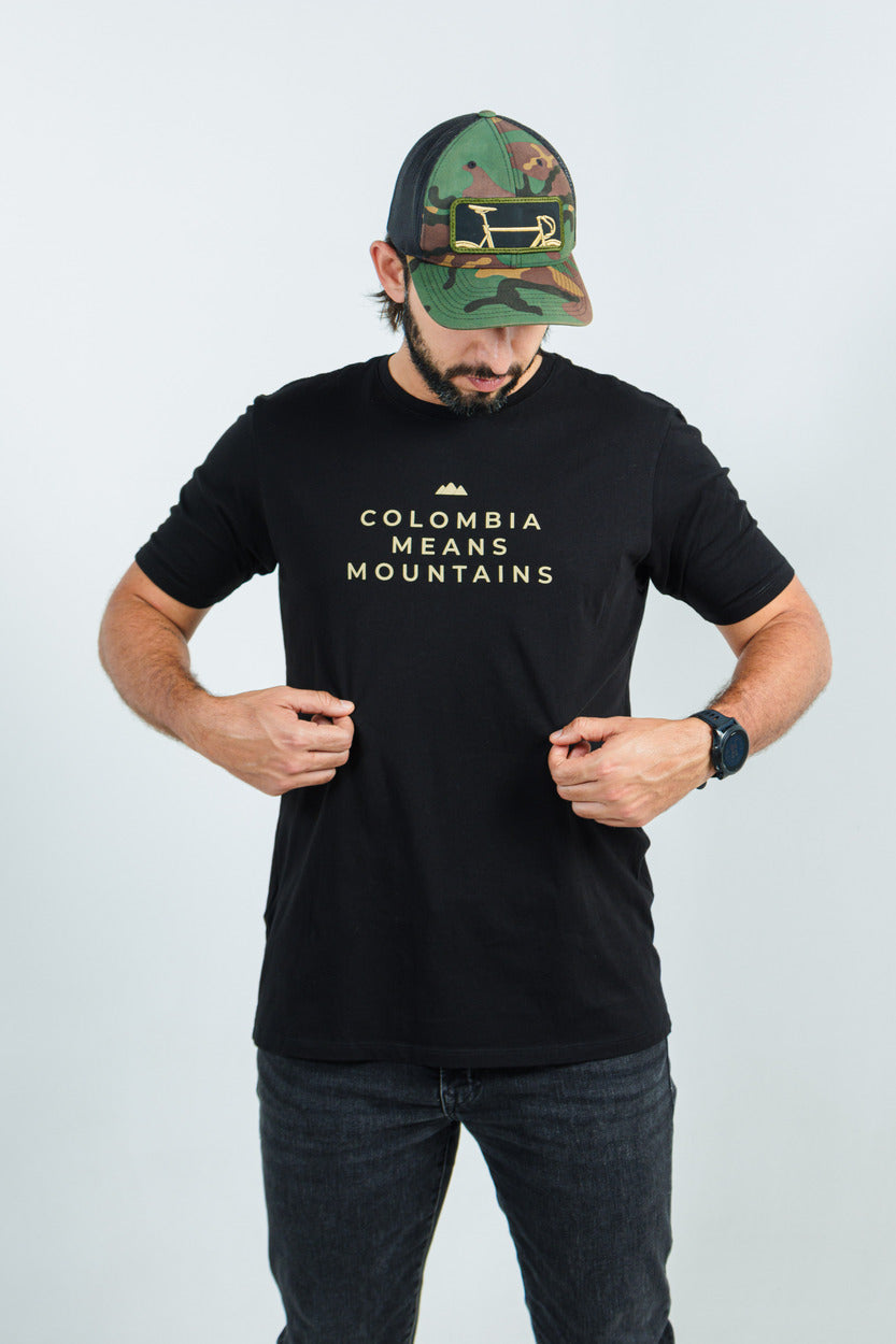 Camiseta Hombre Colombia Means Mountain | Homenaje a los Puertos de Montaña de Colombia