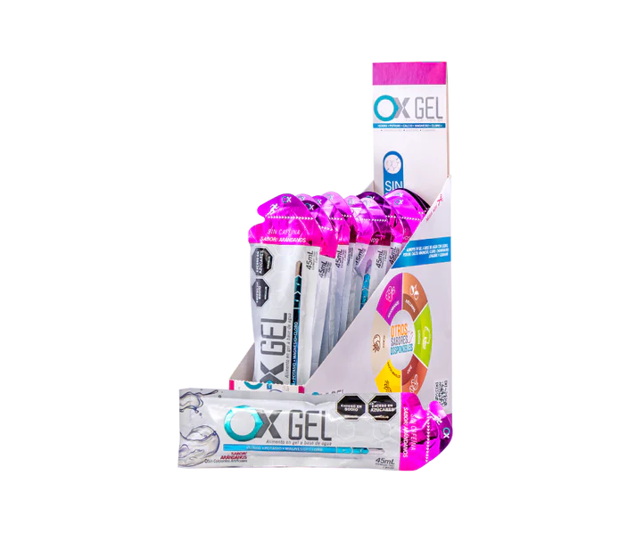 OX GEL energético con electrolitos – Caja con 15 geles