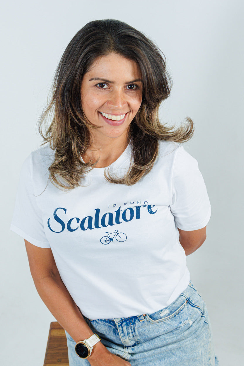 Camiseta de Ciclismo Mujer IO SONO SCALATORE | Inspirada en la Escalada y la Cultura Colombiana