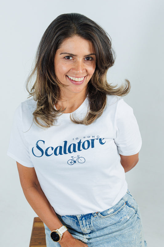 Camiseta de Ciclismo Mujer IO SONO SCALATORE | Inspirada en la Escalada y la Cultura Colombiana